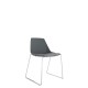 Polypropylene Shell Chair With Upholstered Seat Pad and Chrome Steel Skid Frame